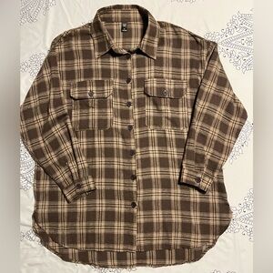 SHEIN Brown Checkered Shirt